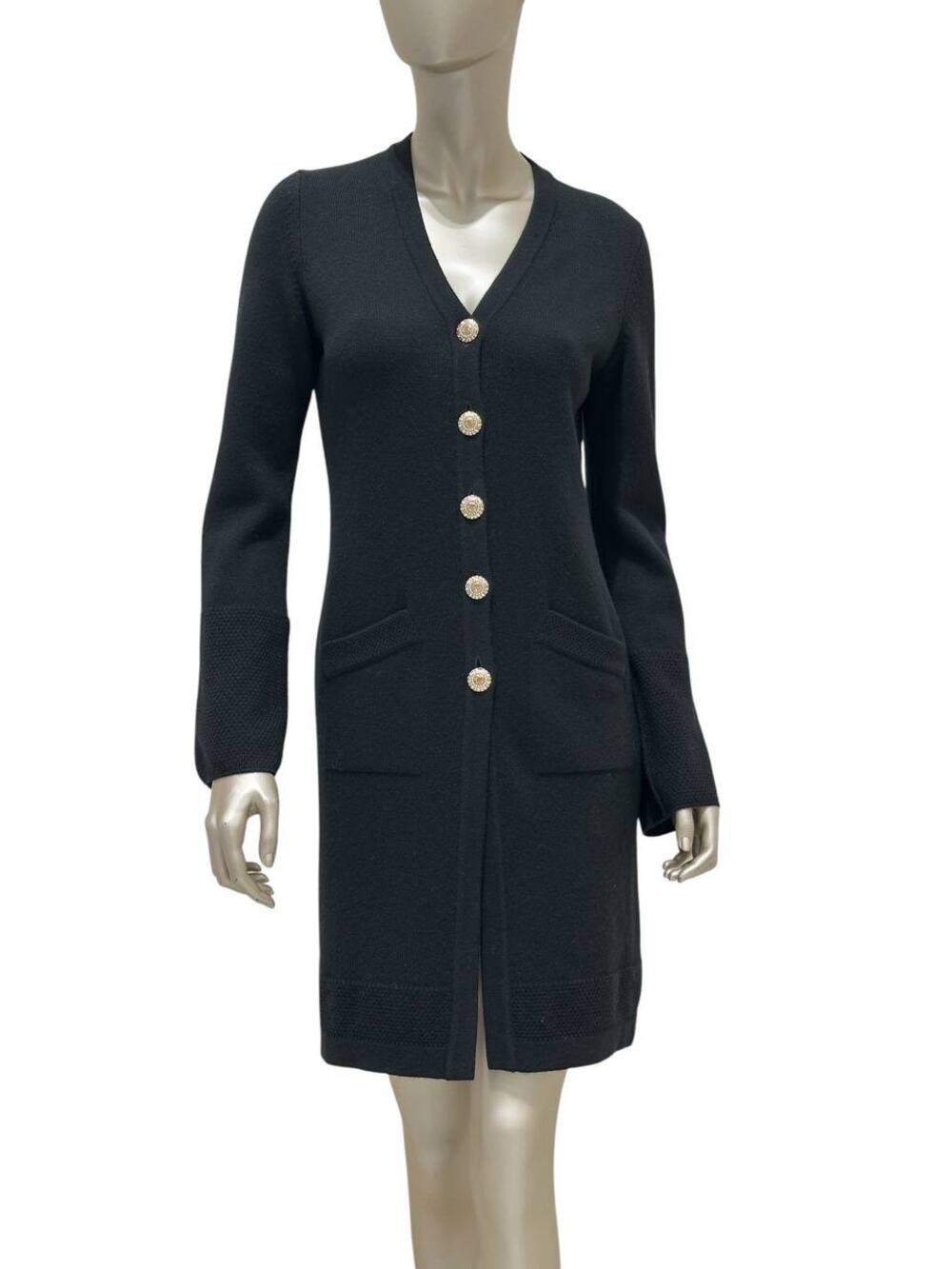 Chanel Black Cashmere Long Cardigan - FR36